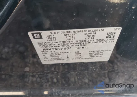 2016 Chevrolet Equinox Ls from USA, damaged, VIN 2GNALBEK7G1115086